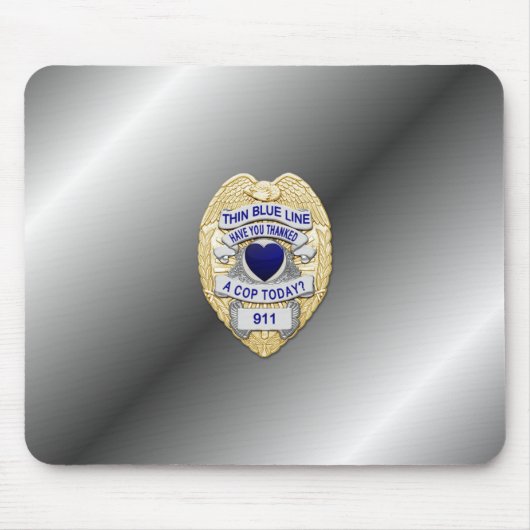 Thin Blue Line Abzeichen Mousepad (Vorne)