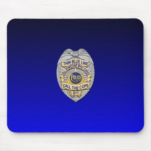 Thin Blue Line Abzeichen Mousepad (Vorne)