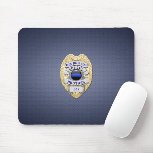 Thin Blue Line Abzeichen Mousepad (Mit Mouse)