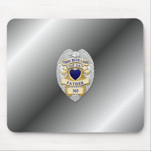 Thin Blue Line Abzeichen Mousepad