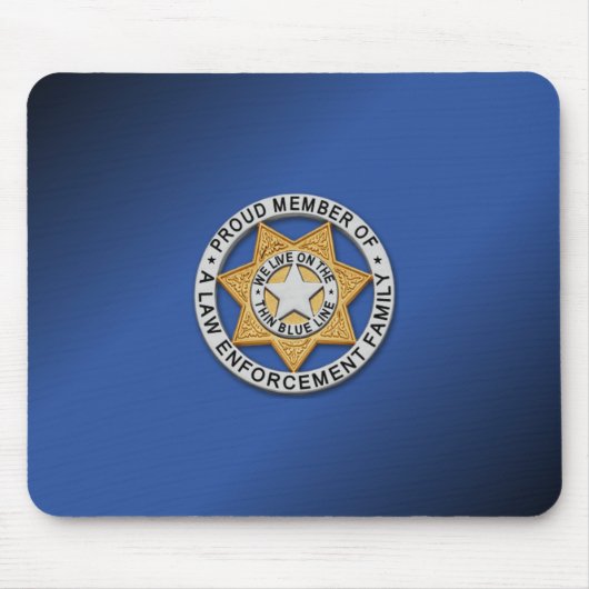 Thin Blue Line Abzeichen Mousepad (Vorne)