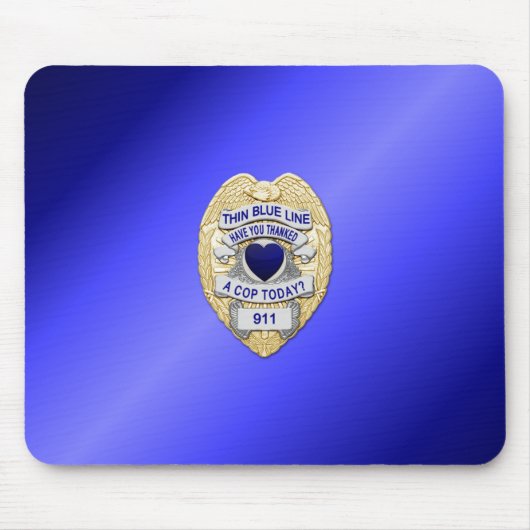 Thin Blue Line Abzeichen Mousepad (Vorne)