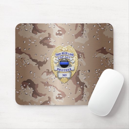 Thin Blue Line Abzeichen Mousepad (Mit Mouse)