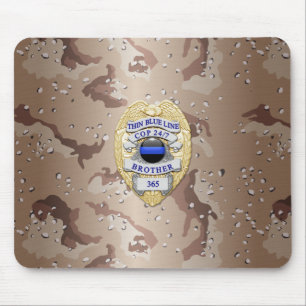 Thin Blue Line Abzeichen Mousepad