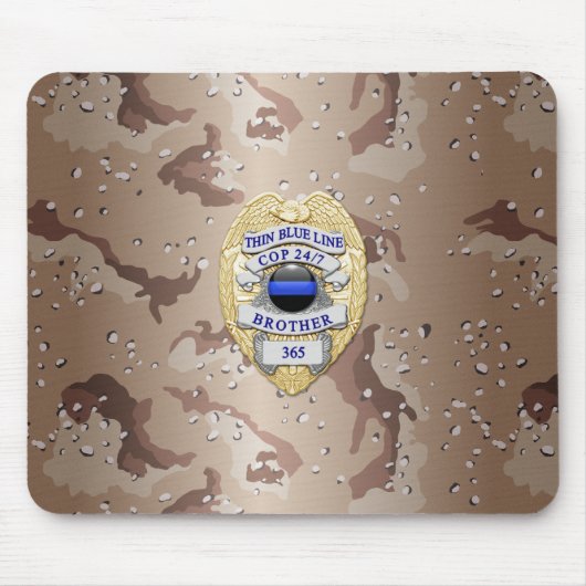 Thin Blue Line Abzeichen Mousepad (Vorne)