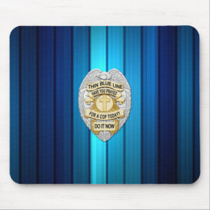 Thin Blue Line Abzeichen Mousepad