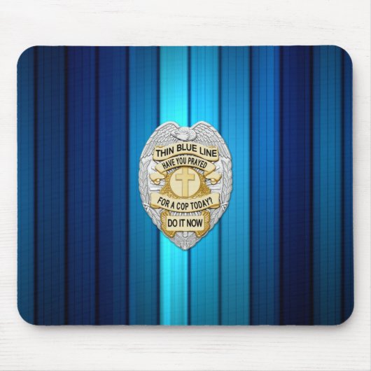 Thin Blue Line Abzeichen Mousepad (Vorne)