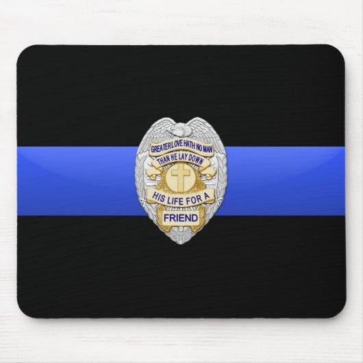 Thin Blue Line - Abzeichen Mousepad (Vorne)