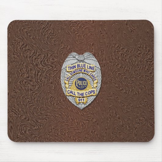 Thin Blue Line Abzeichen Mousepad (Vorne)