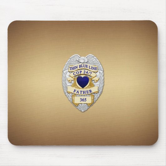 Thin Blue Line Abzeichen Mousepad (Vorne)