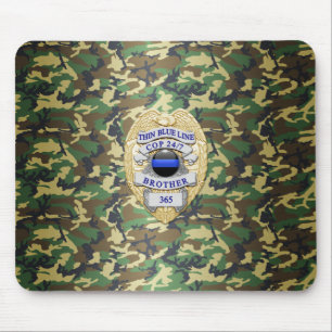 Thin Blue Line Abzeichen Mousepad
