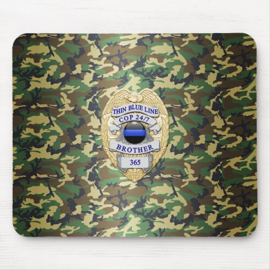 Thin Blue Line Abzeichen Mousepad (Vorne)