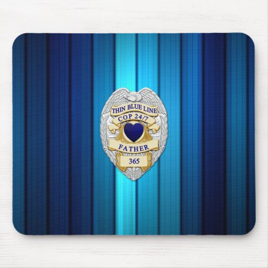Thin Blue Line Abzeichen Mousepad (Vorne)