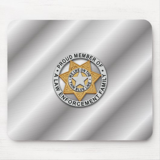 Thin Blue Line Abzeichen Mousepad (Vorne)