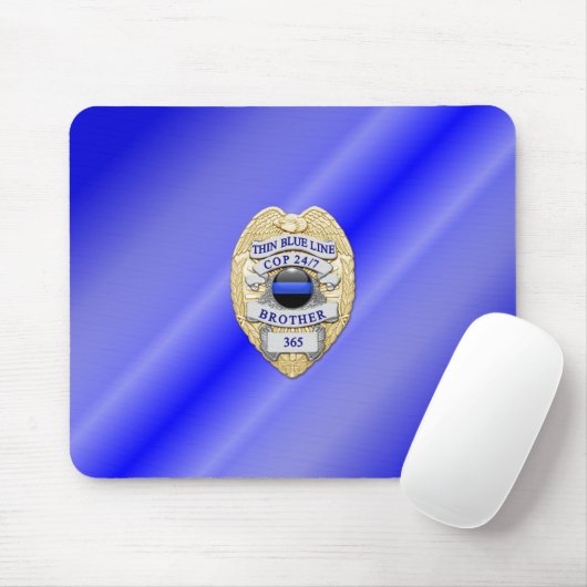 Thin Blue Line Abzeichen Mousepad (Mit Mouse)