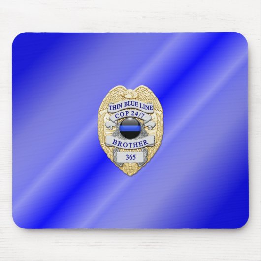 Thin Blue Line Abzeichen Mousepad (Vorne)