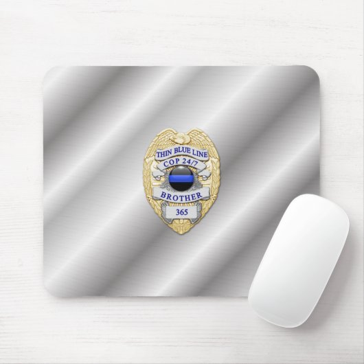 Thin Blue Line Abzeichen Mousepad (Mit Mouse)