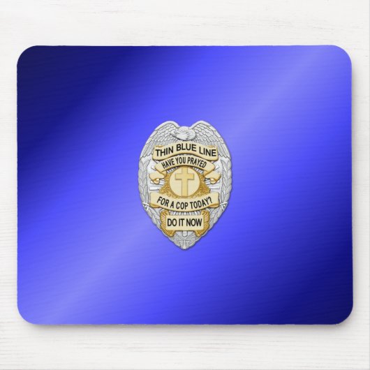 Thin Blue Line Abzeichen Mousepad (Vorne)
