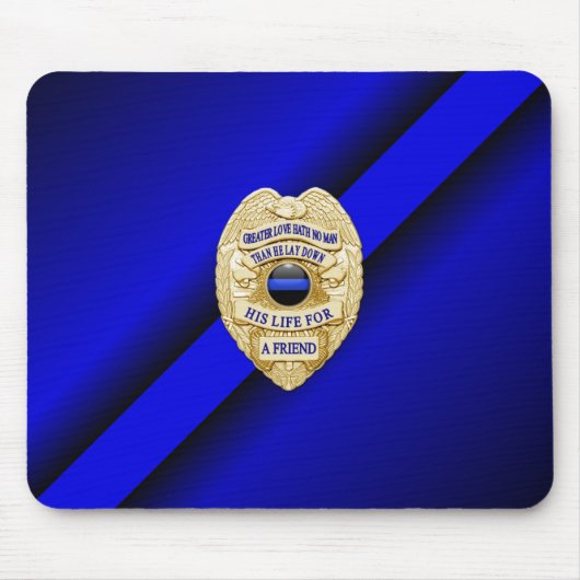 Thin Blue Line Abzeichen Mousepad (Vorne)