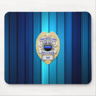 Thin Blue Line Abzeichen Mousepad