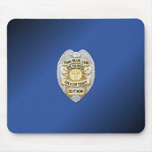 Thin Blue Line Abzeichen Mousepad (Vorne)