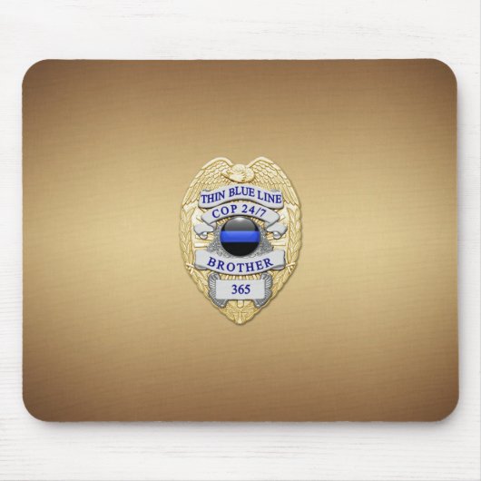 Thin Blue Line Abzeichen Mousepad (Vorne)