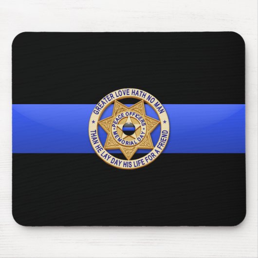 Thin Blue Line - Abzeichen Mousepad (Vorne)