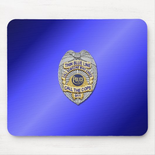 Thin Blue Line Abzeichen Mousepad (Vorne)