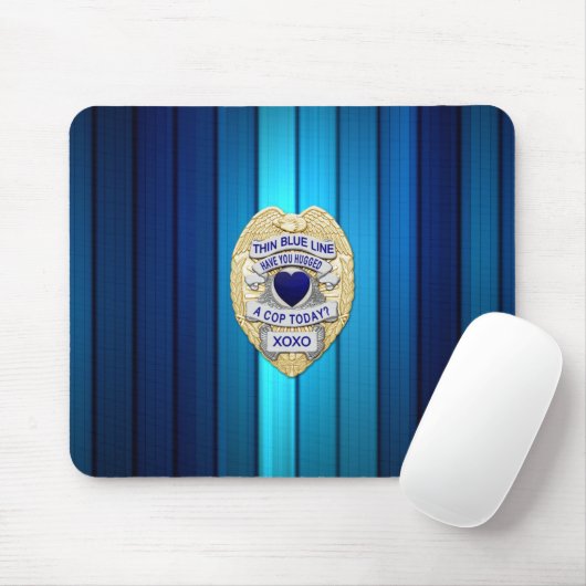 Thin Blue Line Abzeichen Mousepad (Mit Mouse)