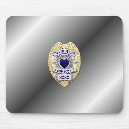 Thin Blue Line Abzeichen Mousepad (Vorne)