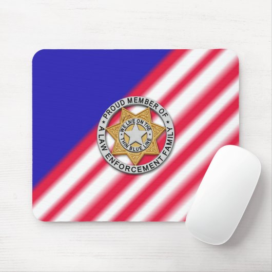 Thin Blue Line Abzeichen Mousepad (Mit Mouse)