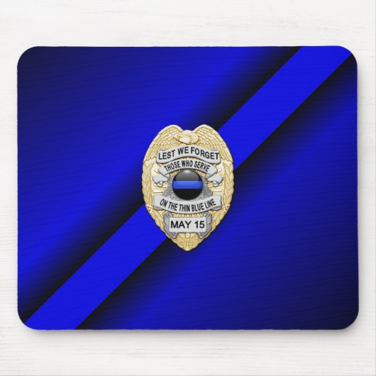 Thin Blue Line Abzeichen Mousepad (Vorne)