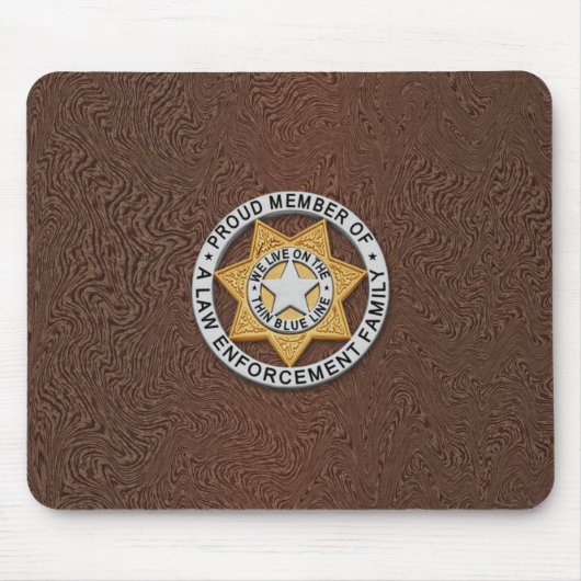 Thin Blue Line Abzeichen Mousepad (Vorne)