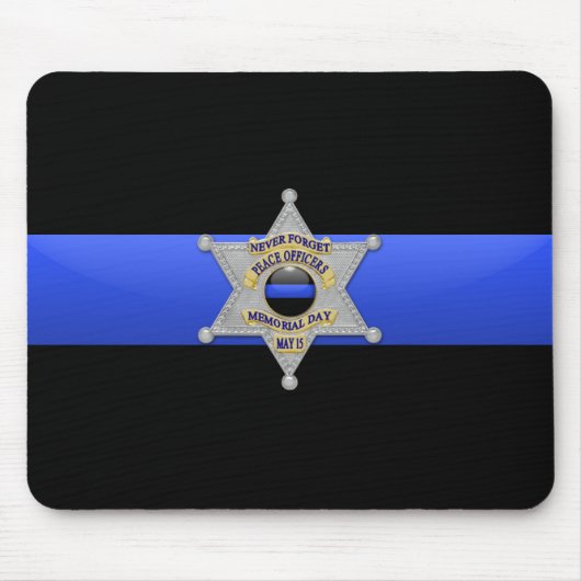 Thin Blue Line - Abzeichen Mousepad (Vorne)