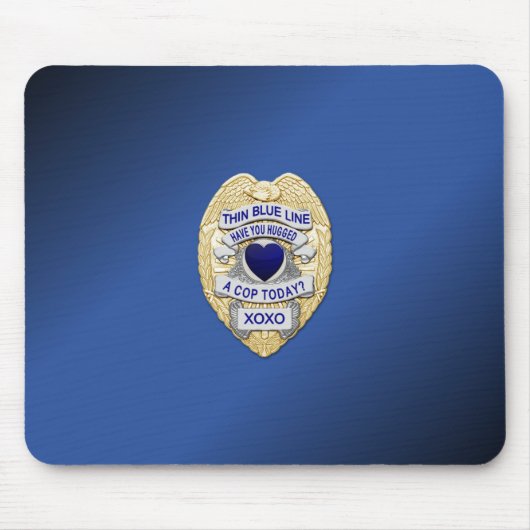 Thin Blue Line Abzeichen Mousepad (Vorne)