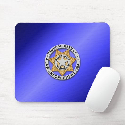 Thin Blue Line Abzeichen Mousepad (Mit Mouse)