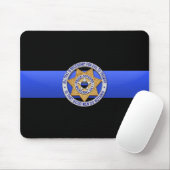 Thin Blue Line - Abzeichen Mousepad (Mit Mouse)