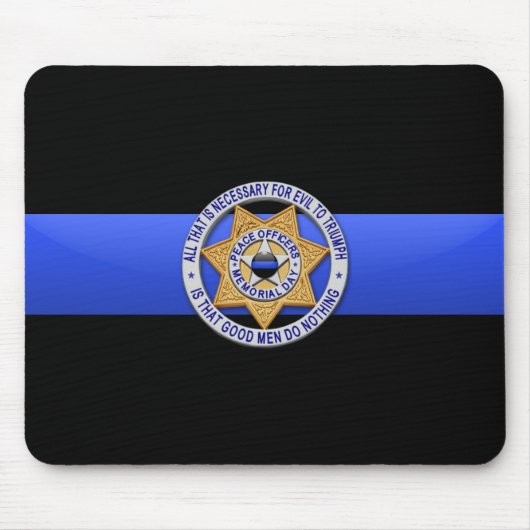 Thin Blue Line - Abzeichen Mousepad (Vorne)