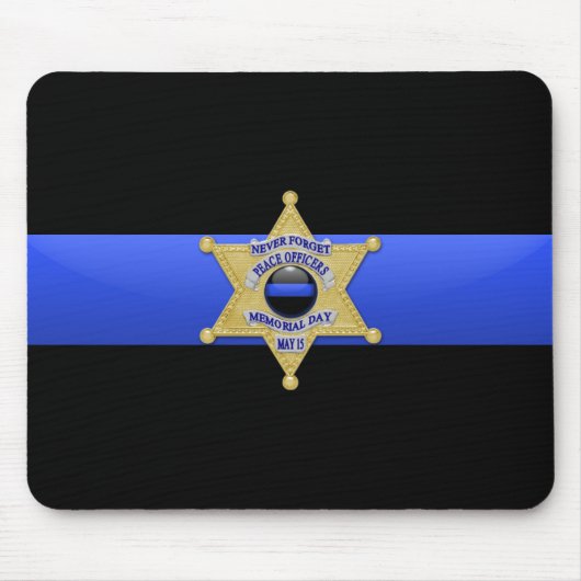 Thin Blue Line - Abzeichen Mousepad (Vorne)