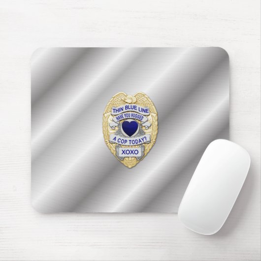 Thin Blue Line Abzeichen Mousepad (Mit Mouse)
