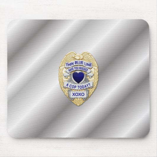 Thin Blue Line Abzeichen Mousepad (Vorne)