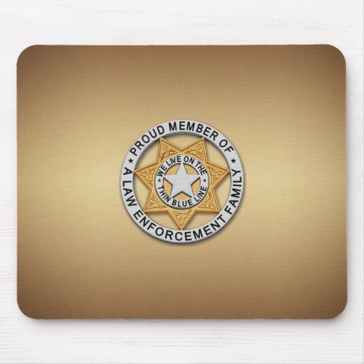 Thin Blue Line Abzeichen Mousepad (Vorne)