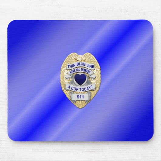 Thin Blue Line Abzeichen Mousepad (Vorne)