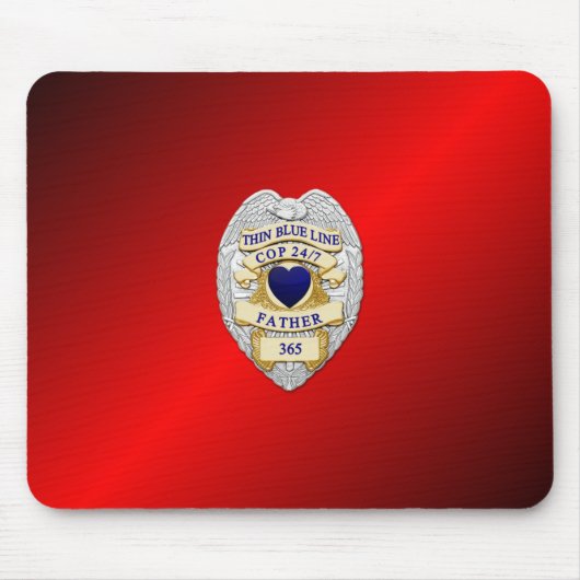 Thin Blue Line Abzeichen Mousepad (Vorne)