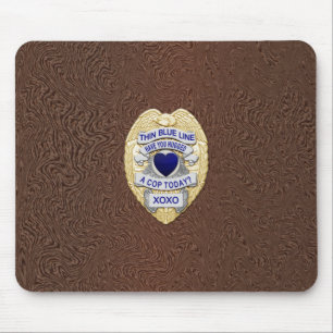 Thin Blue Line Abzeichen Mousepad