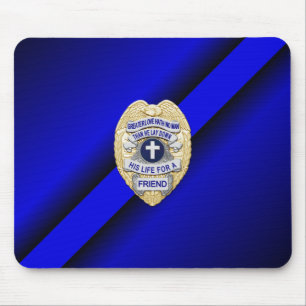 Thin Blue Line Abzeichen Mousepad