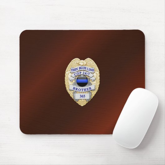 Thin Blue Line Abzeichen Mousepad (Mit Mouse)