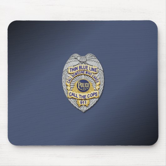 Thin Blue Line Abzeichen Mousepad (Vorne)
