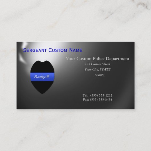 Thin Blue Line - Abzeichen Number Business Card Visitenkarte (Vorderseite)