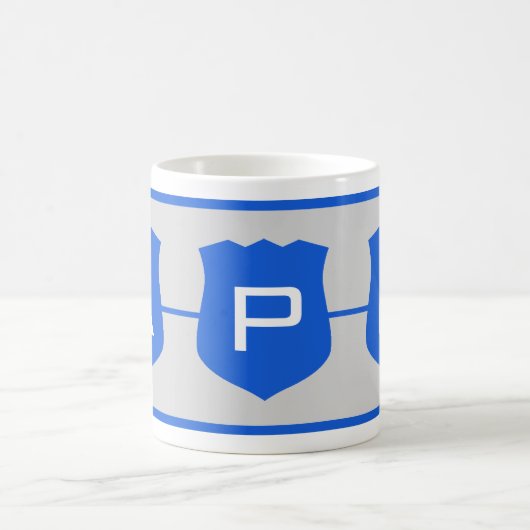 Thin Blue Line Abzeichen PD Benutzerdefiniert Kaffeetasse (Mittel)